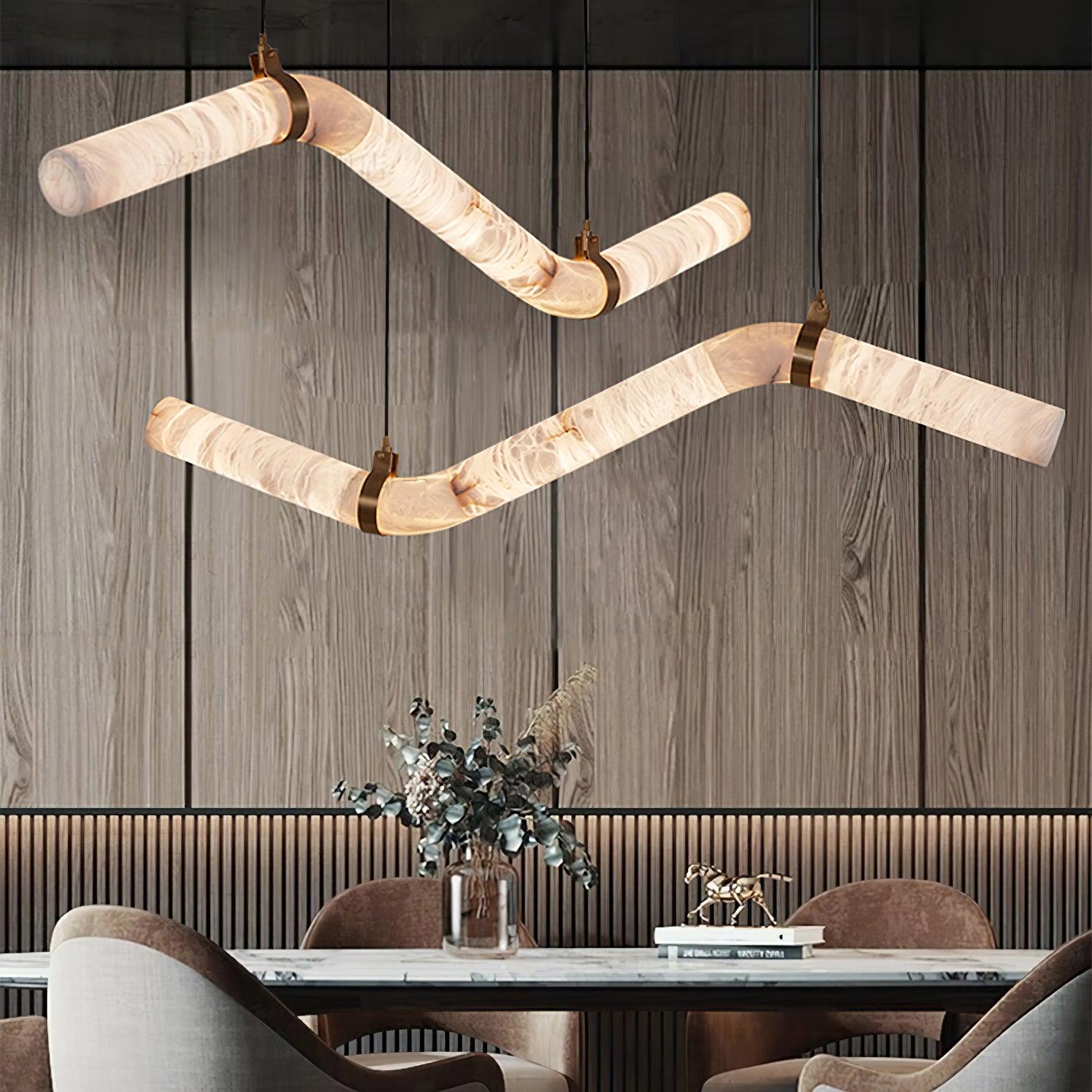 Utalyra Curved Alabaster Pendant Light - Neutralighting