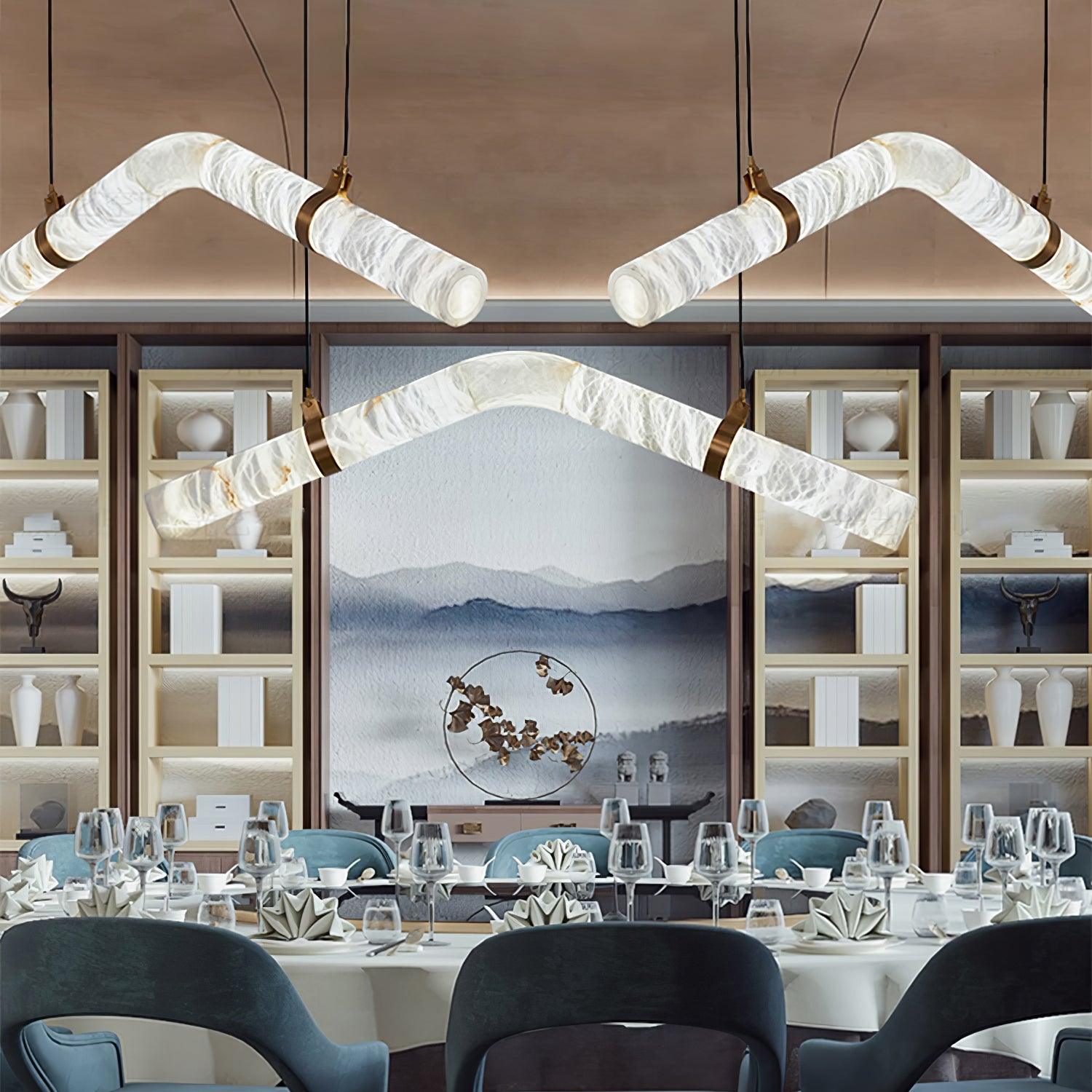 Utalyra Curved Alabaster Pendant Light - Neutralighting