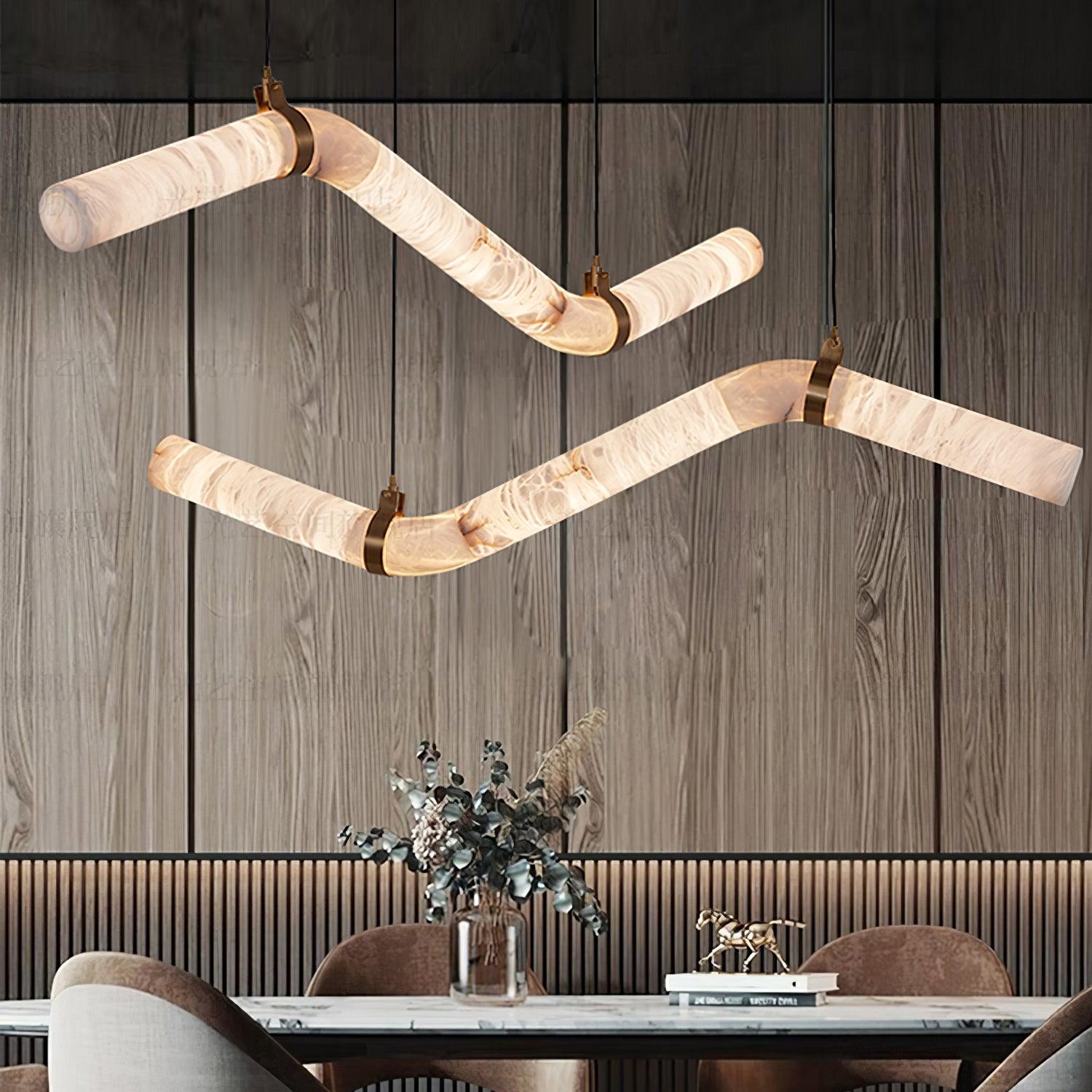 Utalyra Curved Alabaster Pendant Light - Neutralighting