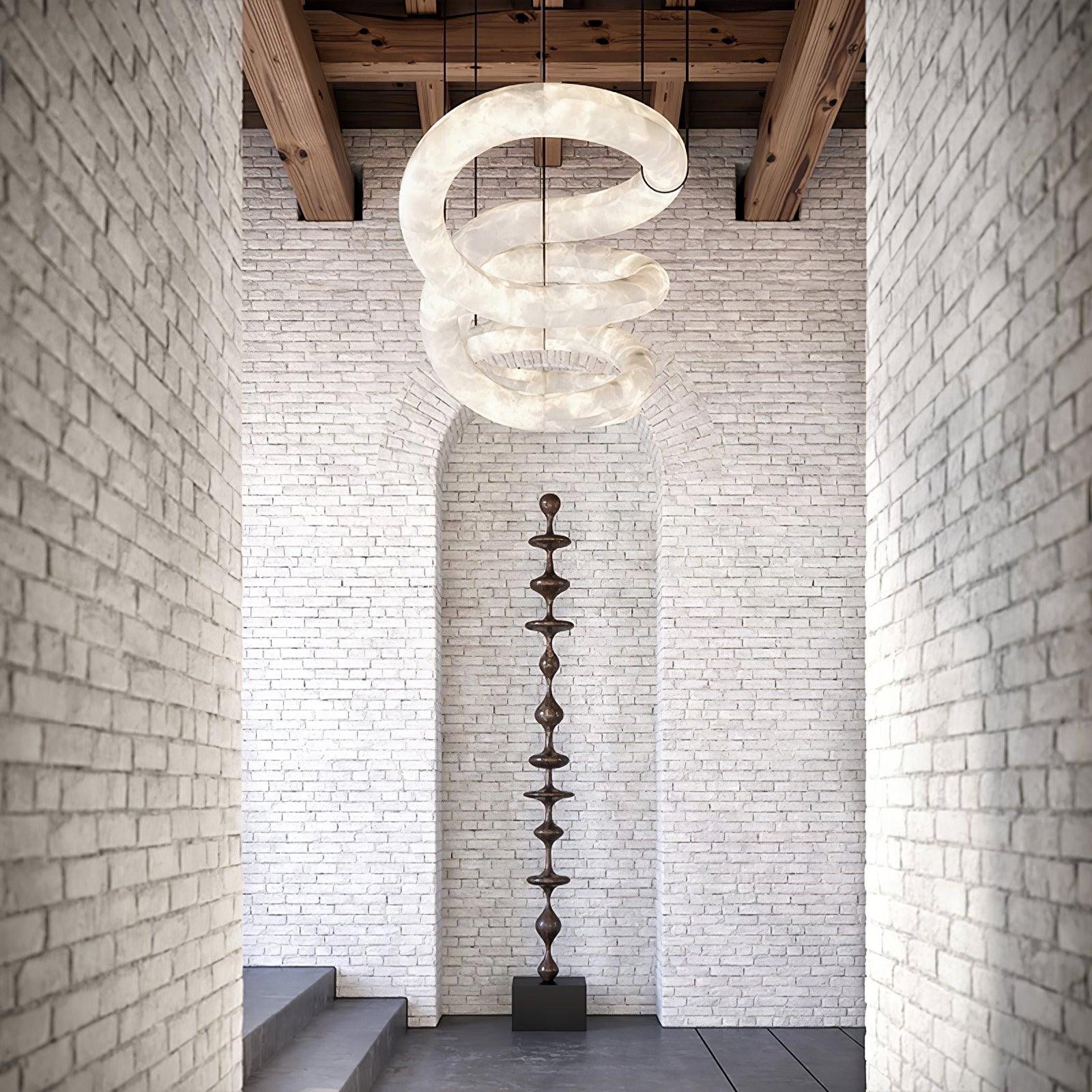 Utalyra Curved Alabaster Pendant Light - Neutralighting