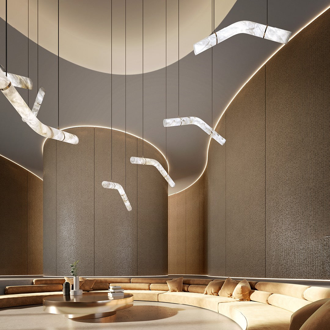 Utalyra Curved Alabaster Pendant Light - Neutralighting