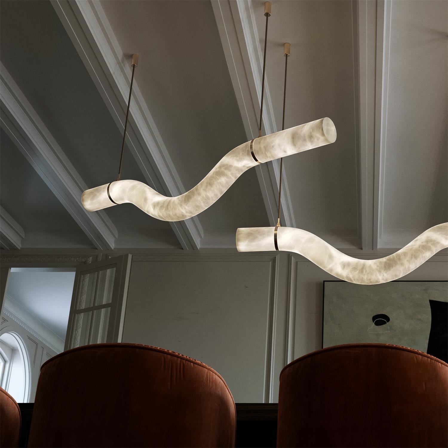 Utalyra Curved Alabaster Pendant Light - Neutralighting