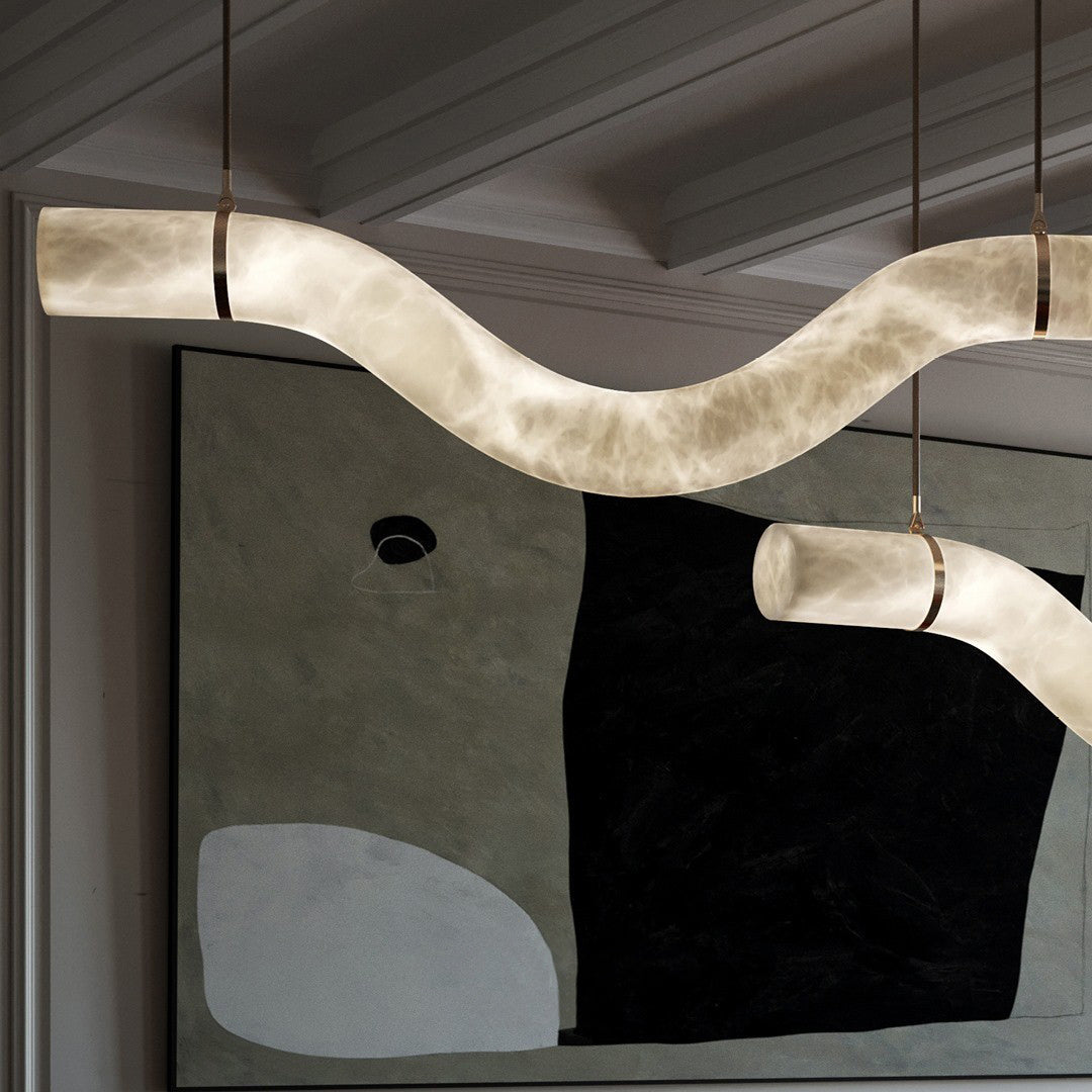 Utalyra Curved Alabaster Pendant Light - Neutralighting