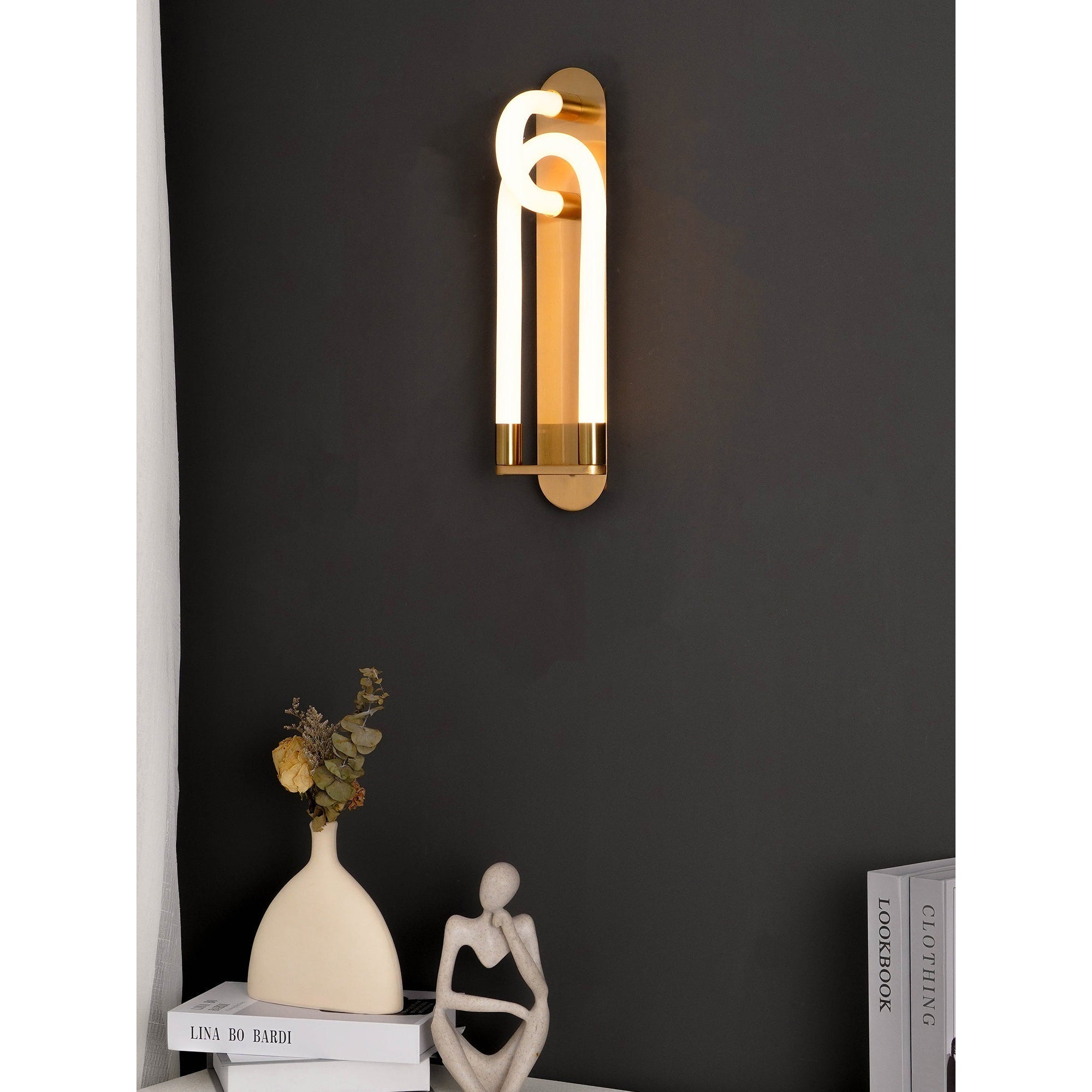 Sytheiel Modern Minimalist Fingers Metal Acrylic Wall Lamp - Lamp Copper