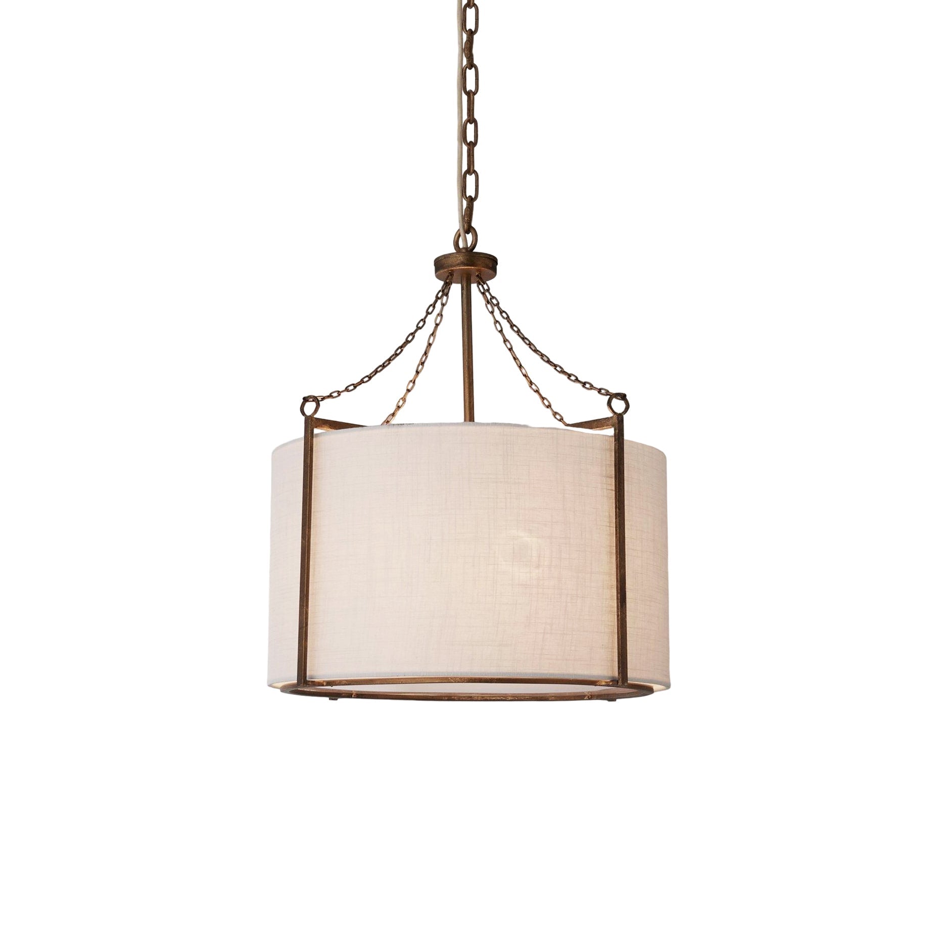 Ivloria Vintage Industrial Brass Fabric Chandelier - Lamp Copper