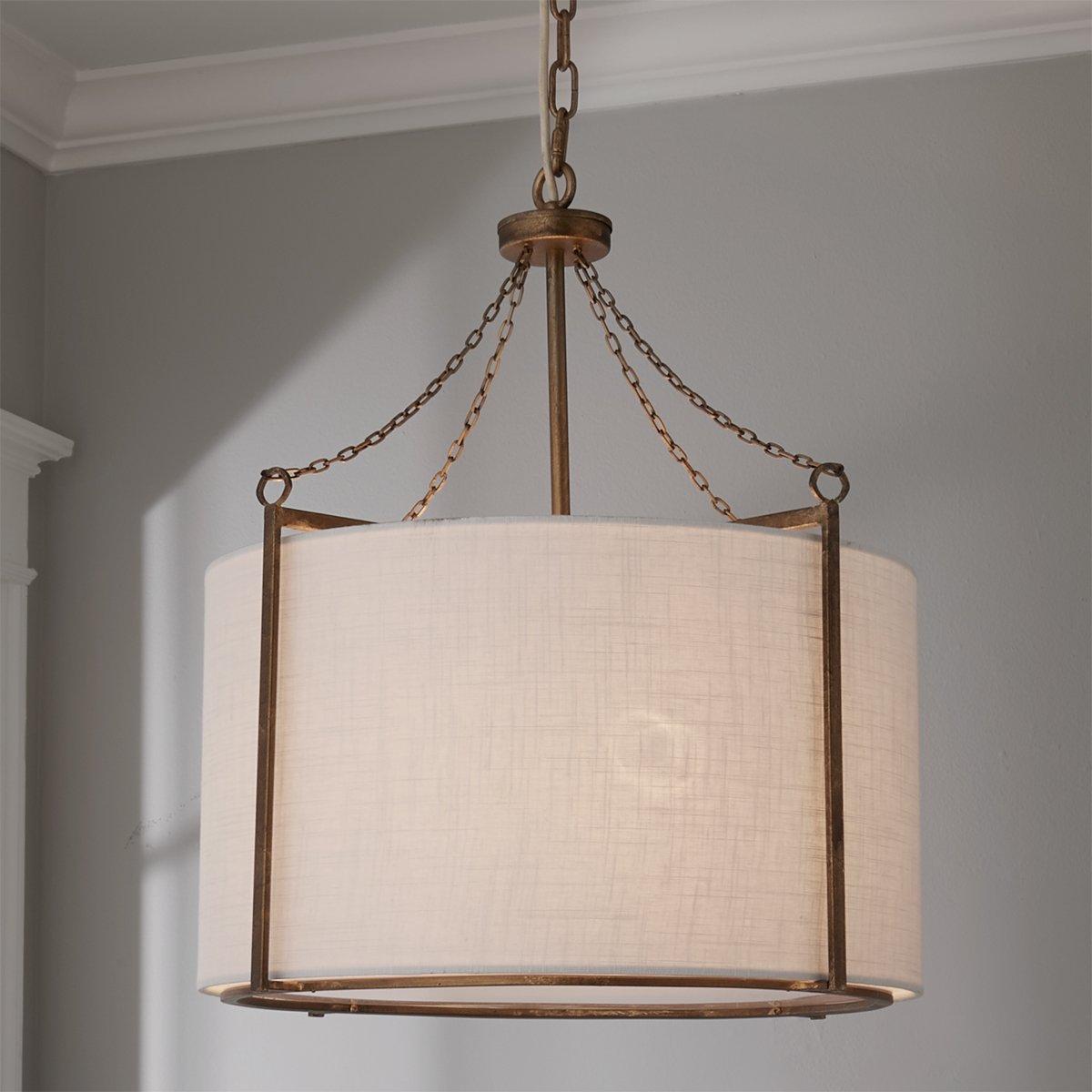 Ivloria Vintage Industrial Brass Fabric Chandelier - Lamp Copper