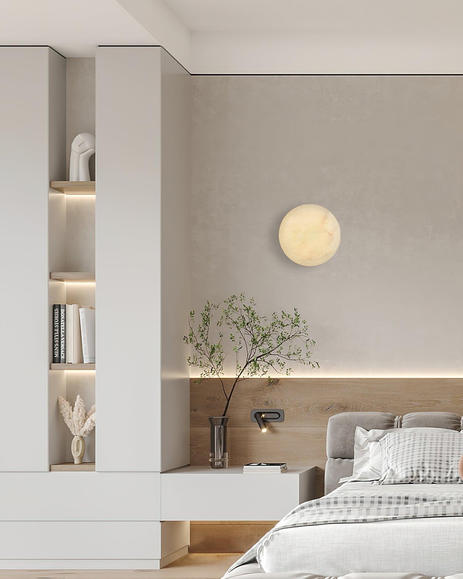Ilvinan Modern Minimalist Single Alabaster Wall Lamp - Lamp Copper