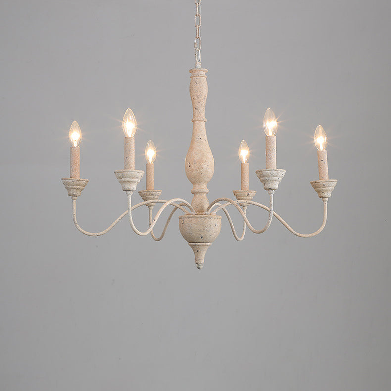 Eurloryra Vintage Candle Hand-carved Wood Chandelier - Lamp Copper