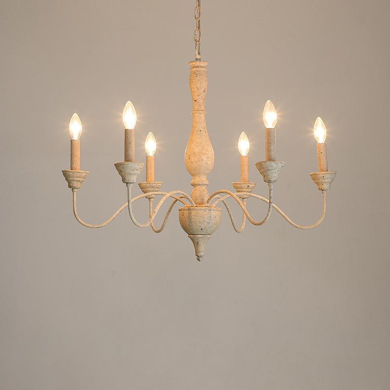 Eurloryra Vintage Candle Hand-carved Wood Chandelier - Lamp Copper