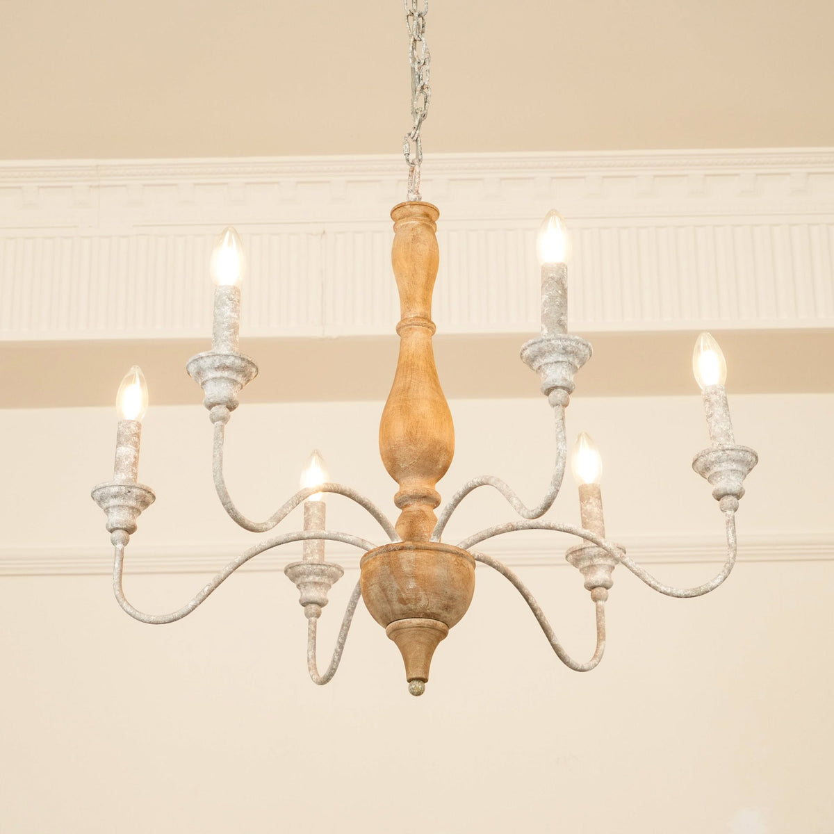 Eurloryra Vintage Candle Hand-carved Wood Chandelier - Lamp Copper