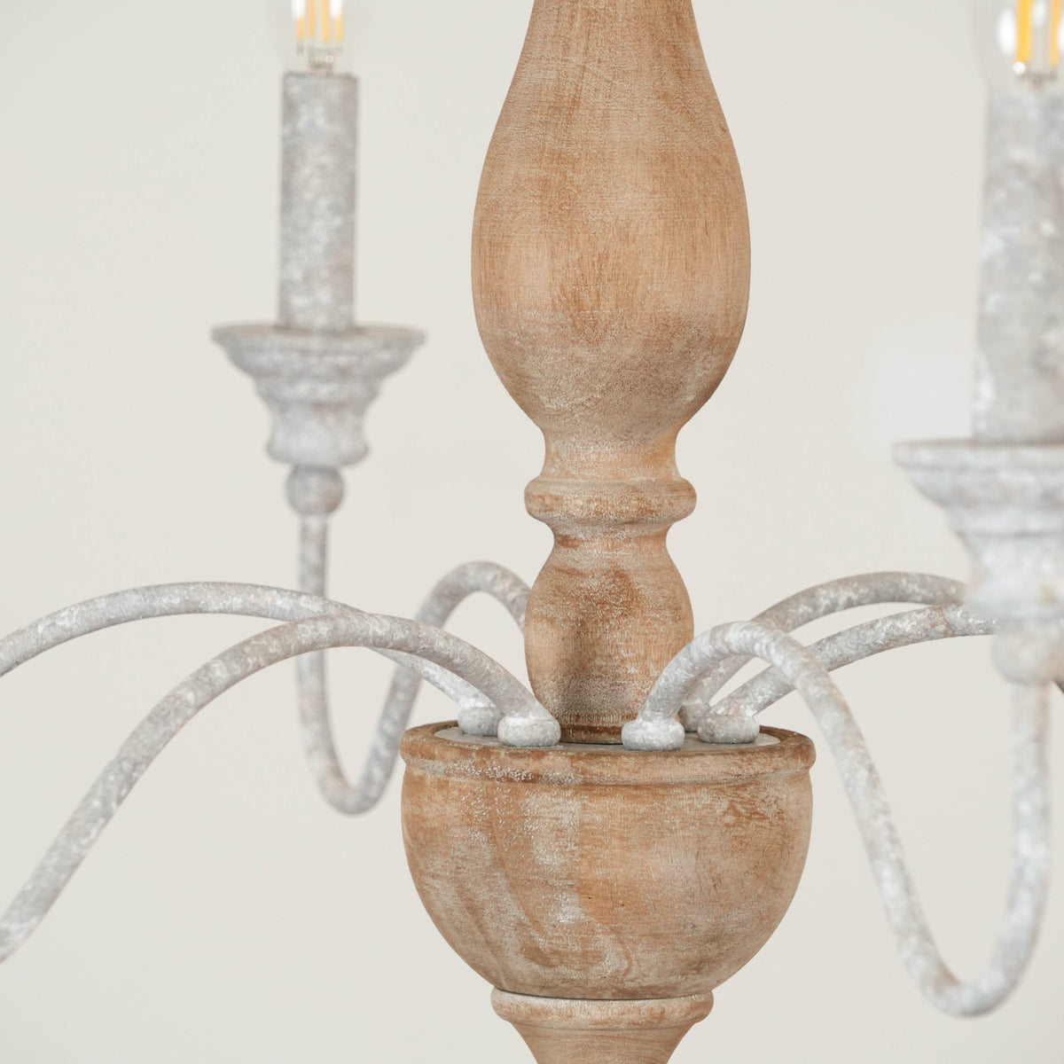 Eurloryra Vintage Candle Hand-carved Wood Chandelier - Lamp Copper