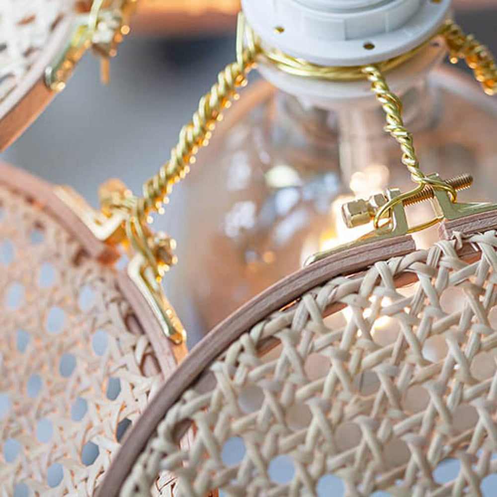 Ritta Naturale Fiore LED Lampada a Sospensione Rattan Soggiorno/Camera da Letto/Sala da Pranzo
