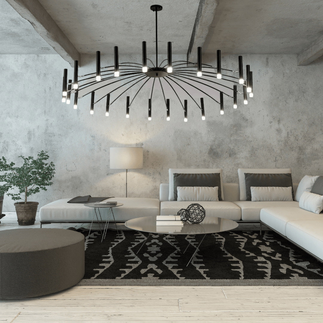 Cemarus Vintage Industrial Metal Chandelier - Lamp Copper