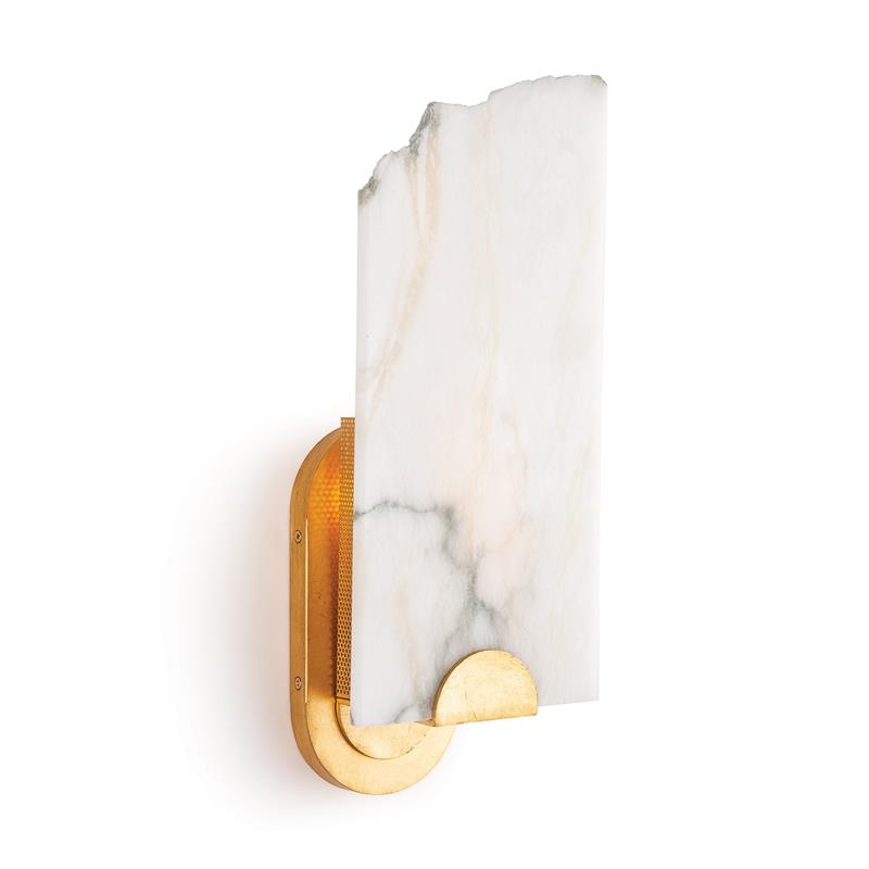 Olphaiel Modern Minimalist Brass Alabaster Wall Lamp - Lamp Copper