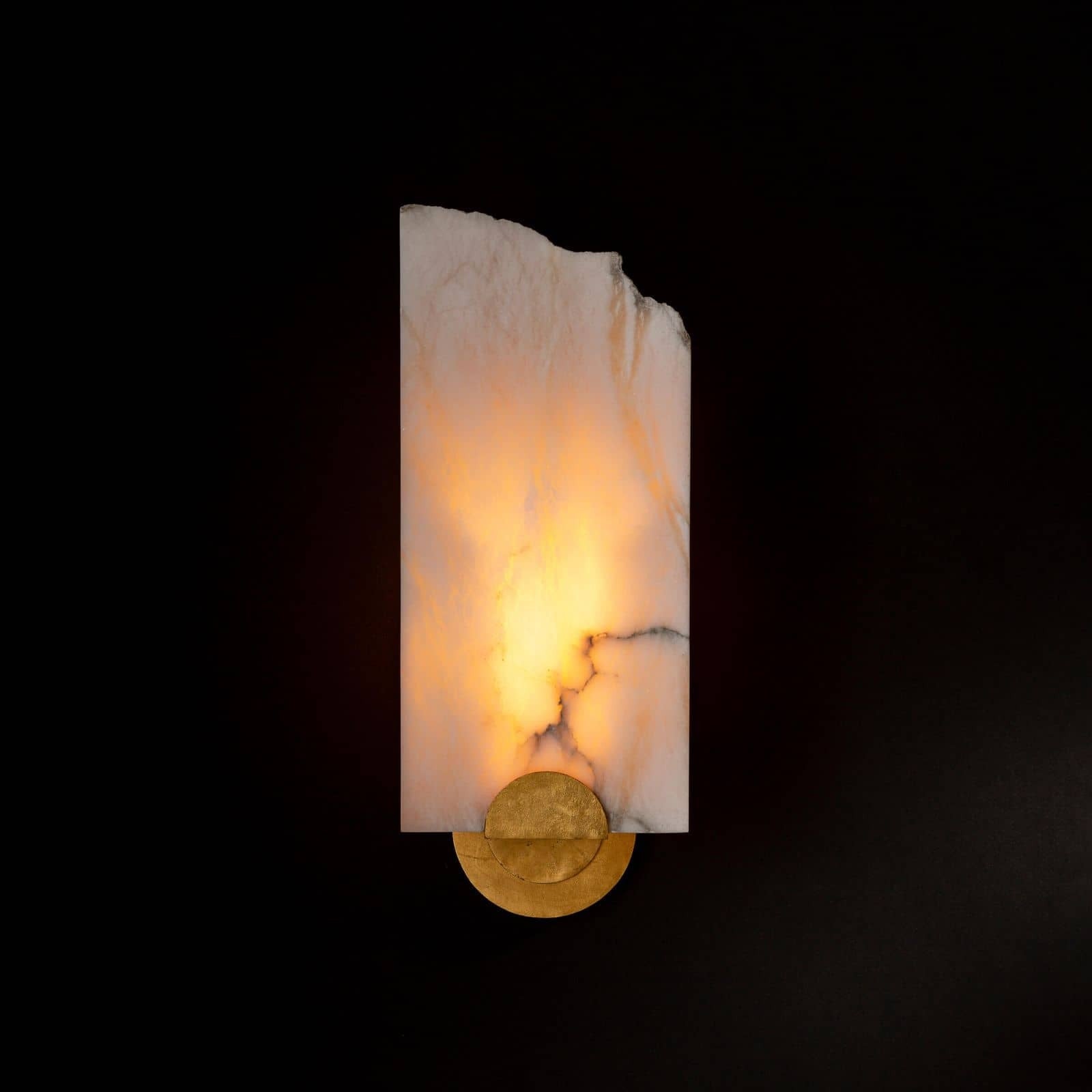 Olphaiel Modern Minimalist Brass Alabaster Wall Lamp - Lamp Copper