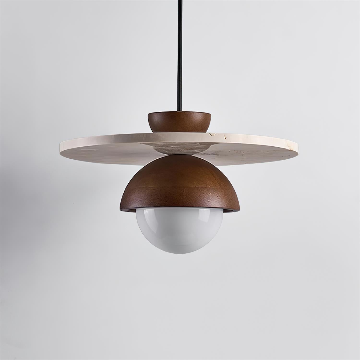 Ritta Pendant Light Glass Globe Travertine - Letslighting