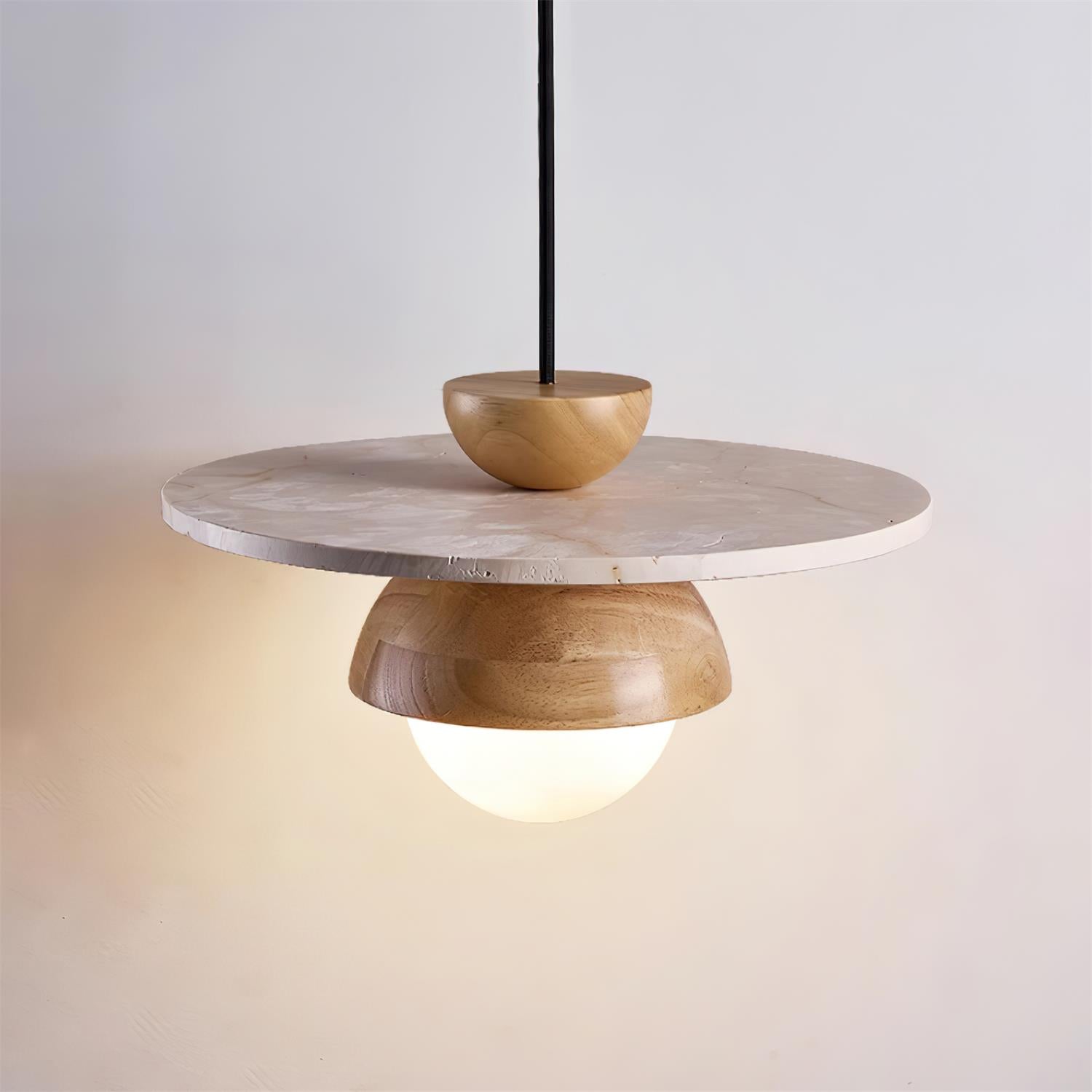Ritta Pendant Light Glass Globe Travertine - Letslighting