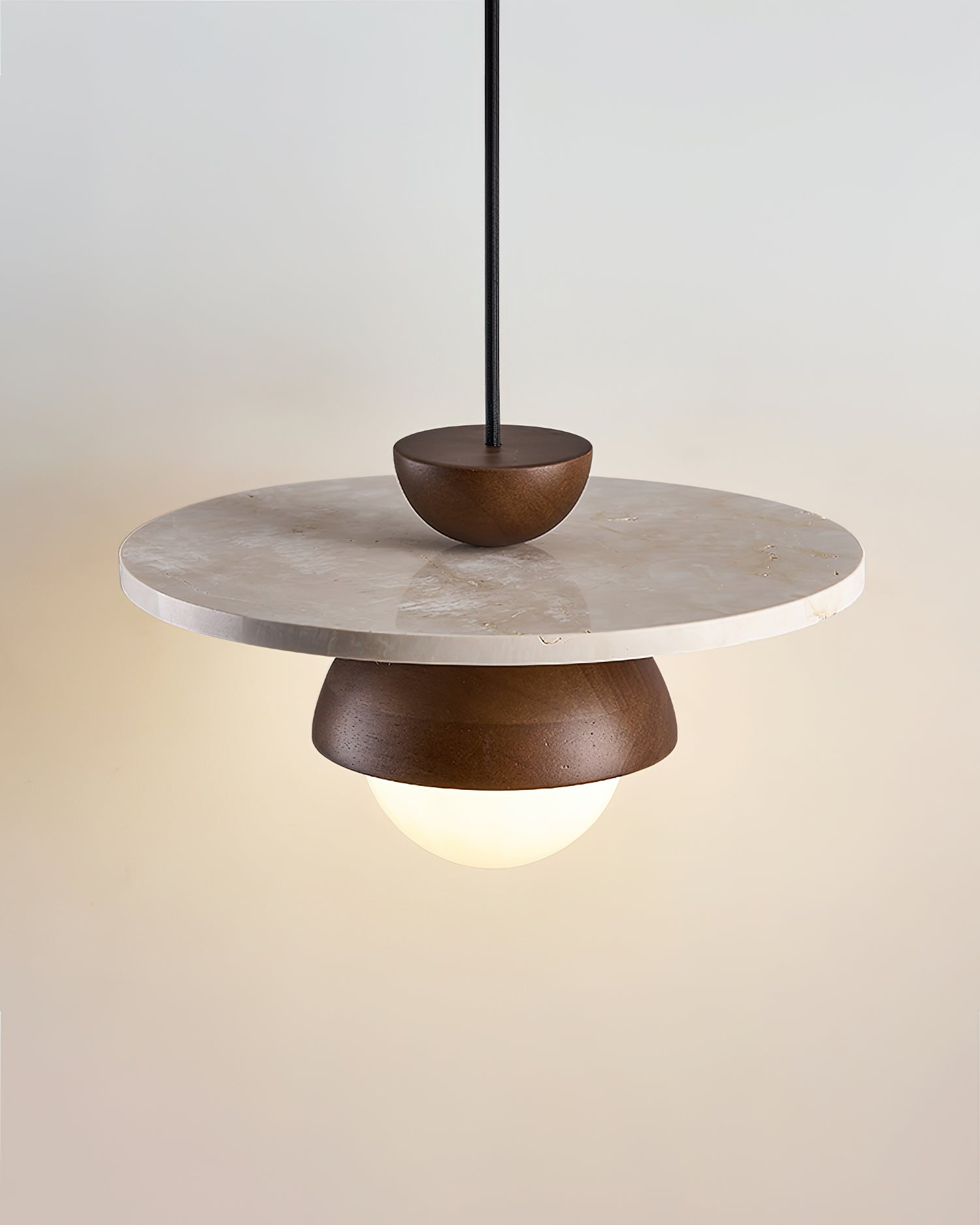 Ritta Pendant Light Glass Globe Travertine - Letslighting