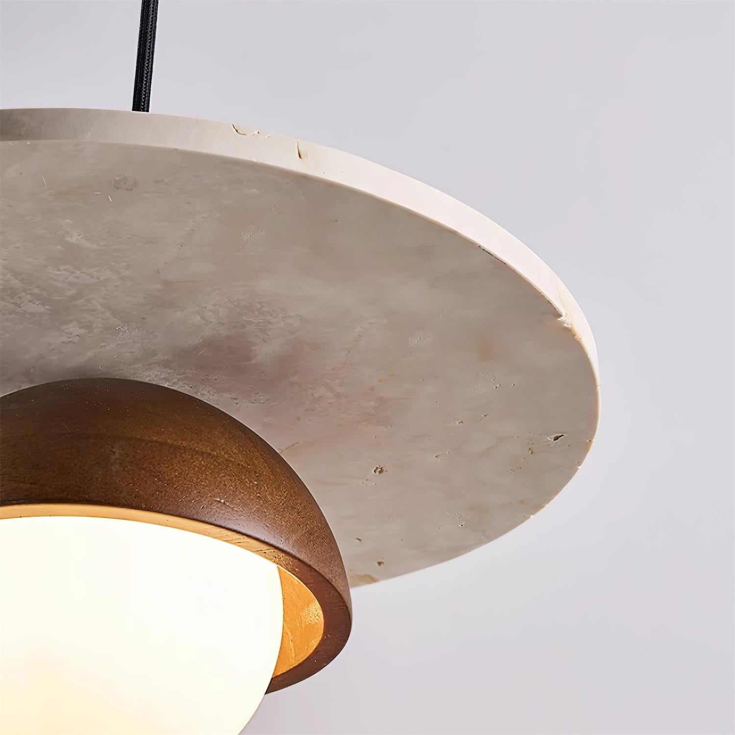 Ritta Pendant Light Glass Globe Travertine - Letslighting