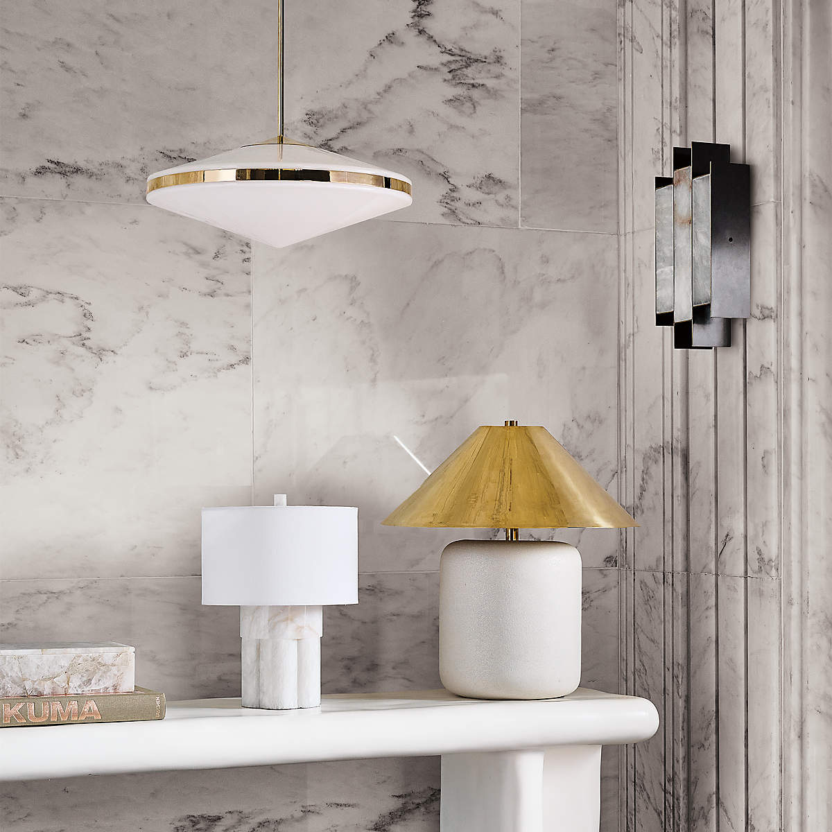 Vavynor Individual Creativity Brass Alabaster Wall Lamp - Lamp Copper