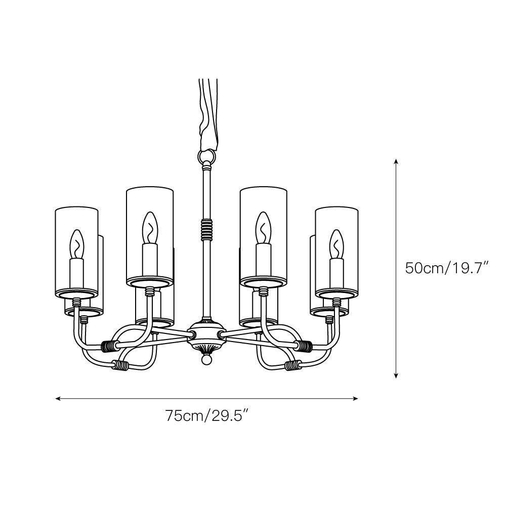 Araeos Postmodern Luxury Brass Glass Chandelier - Lamp Copper