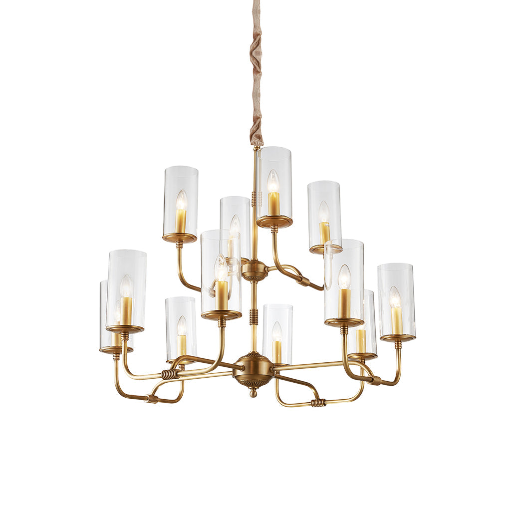 Araeos Postmodern Luxury Brass Glass Chandelier - Lamp Copper