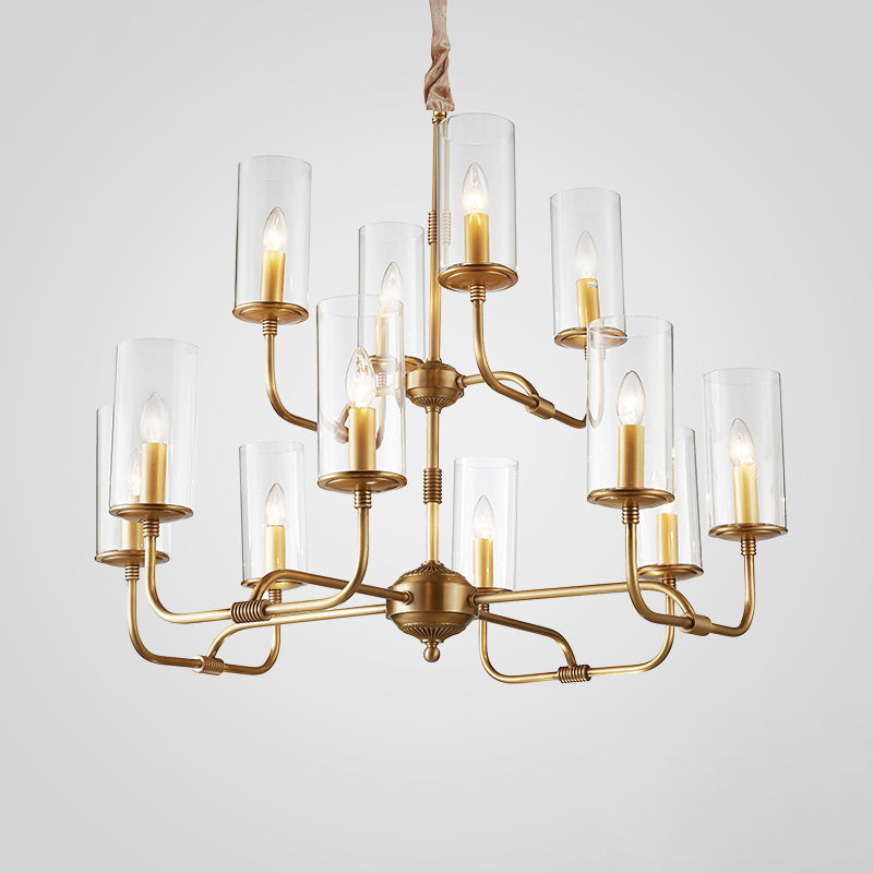 Araeos Postmodern Luxury Brass Glass Chandelier - Lamp Copper