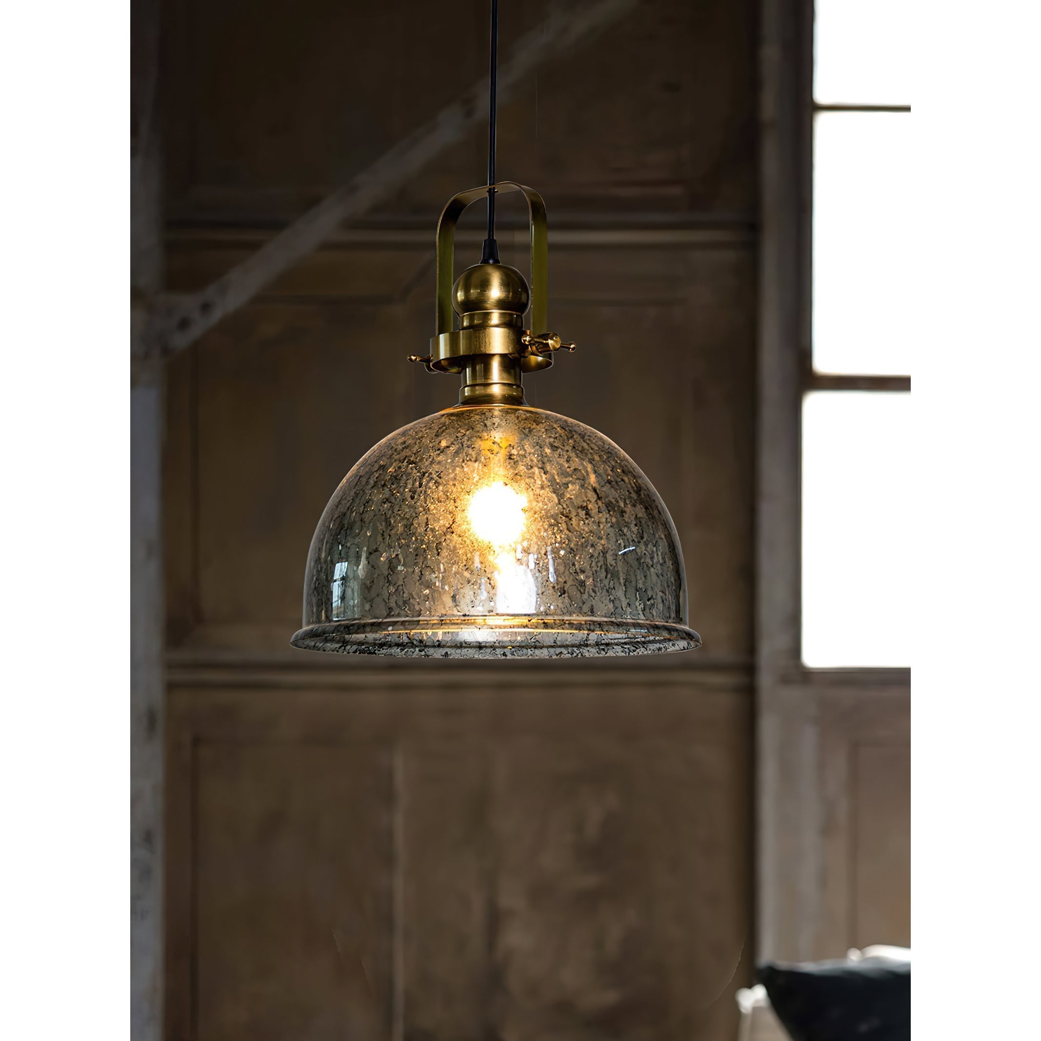 Ilvenel Vintage Industrial Wooden Glass Pendant Lamp - Lamp Copper