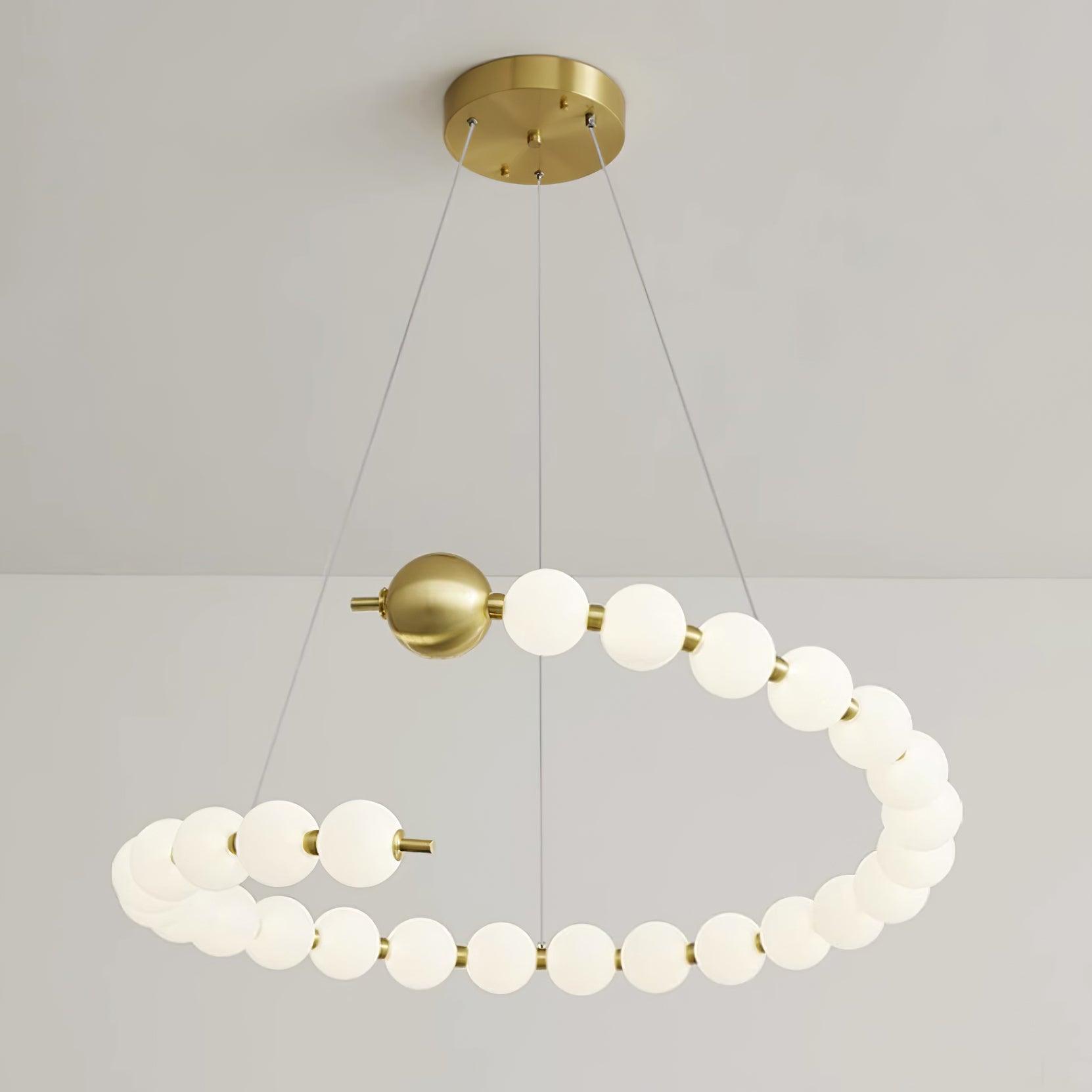Chandelier Brass Ring Acrylic Spheres Modern Minimalist - Letslighting