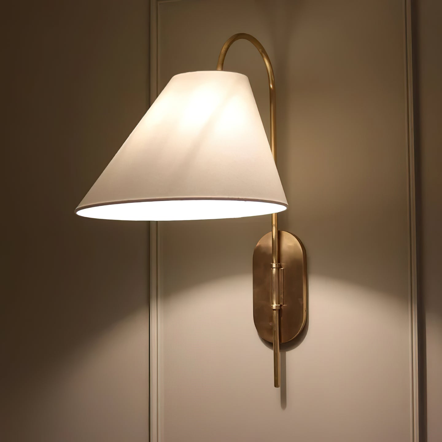 Nyphaiel Modern Minimalist Brass Fabric Wall Lamp - Lamp Copper