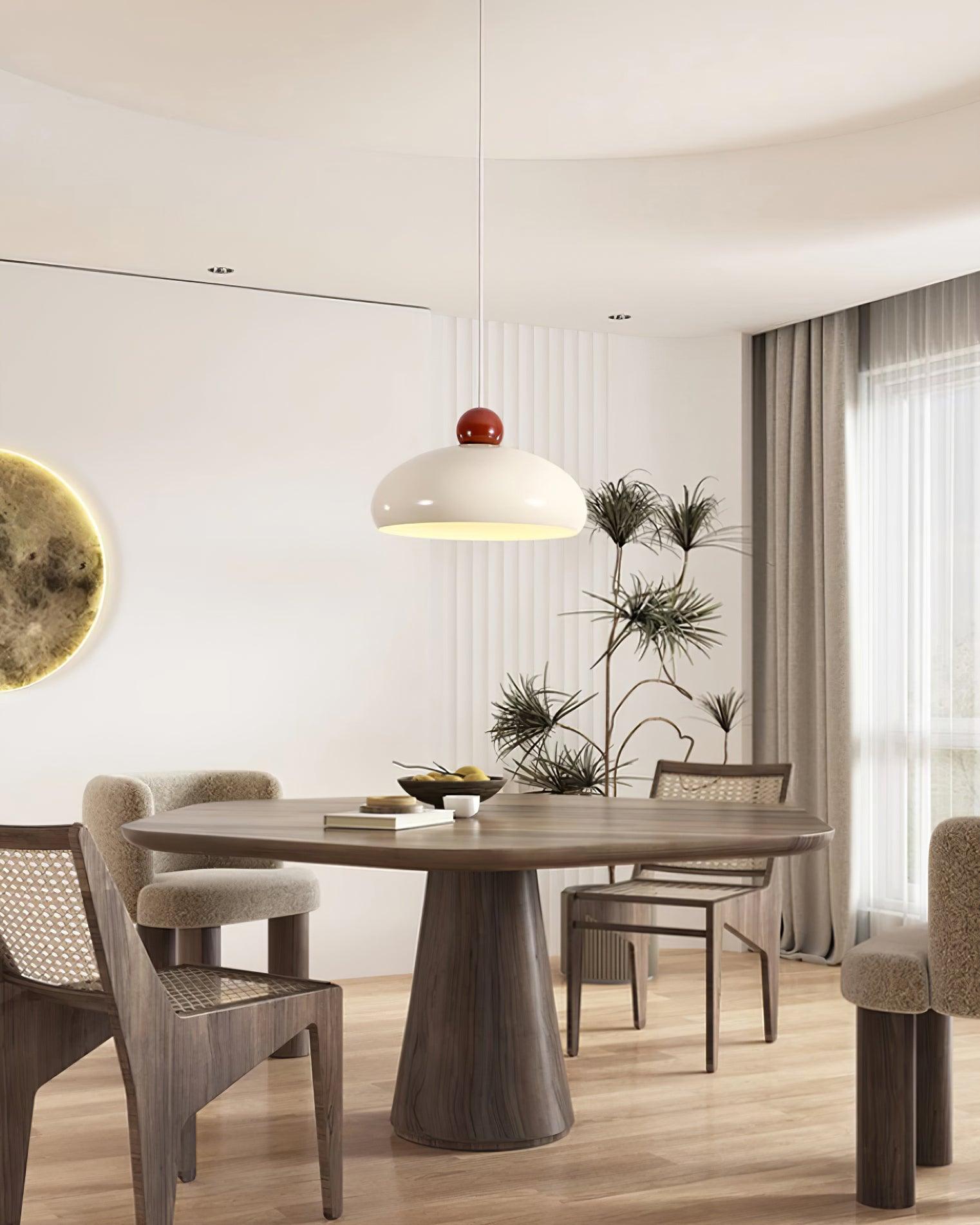 Pendant Light Dome Shade White Red - Letslighting