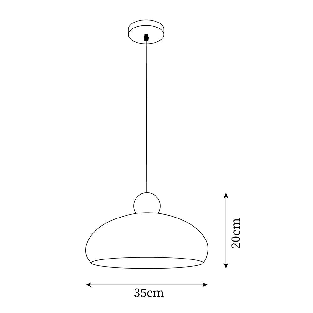 Pendant Light Dome Shade White Red - Letslighting