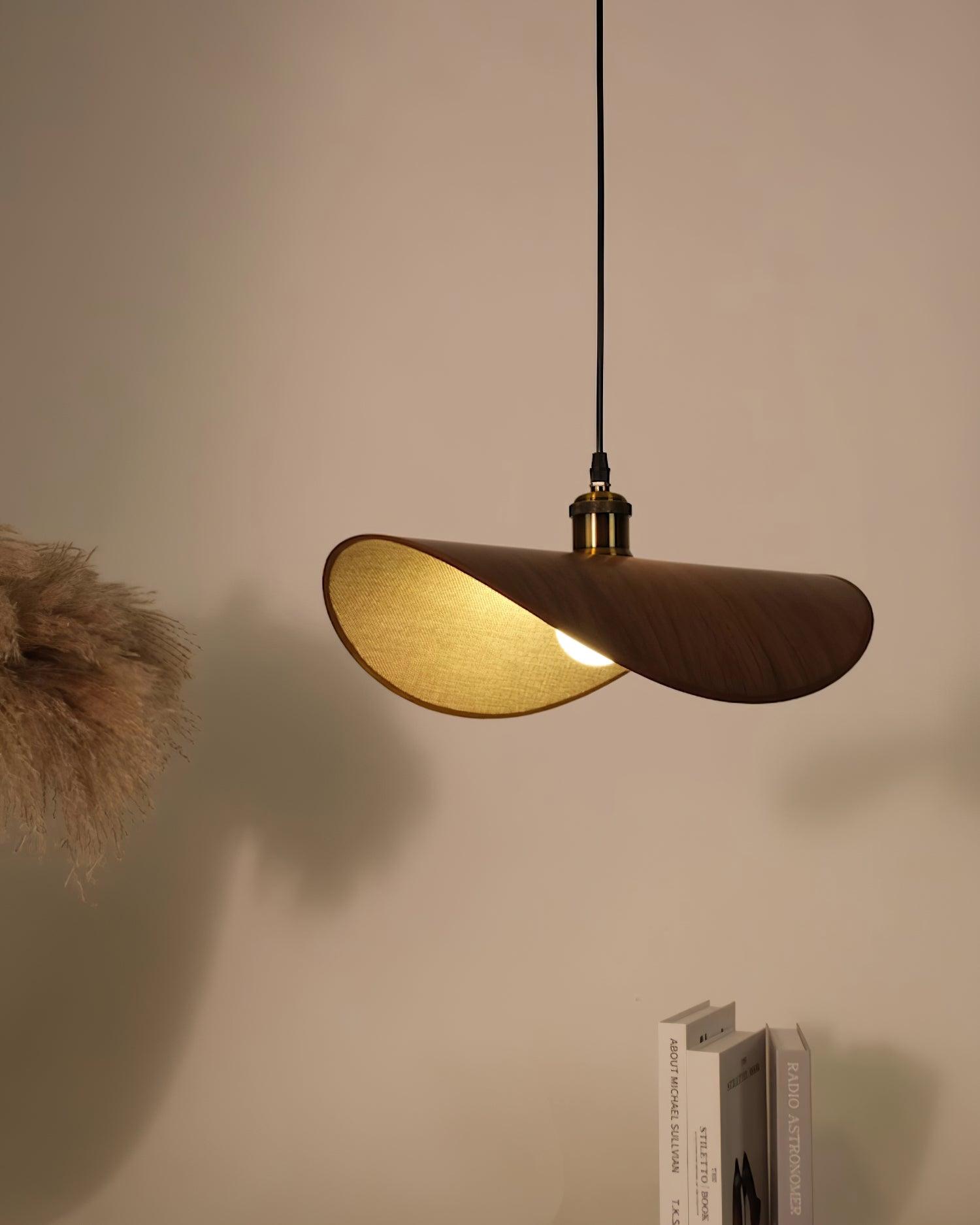 Pendant Lamp Linen Fabric Shade Wood - Letslighting