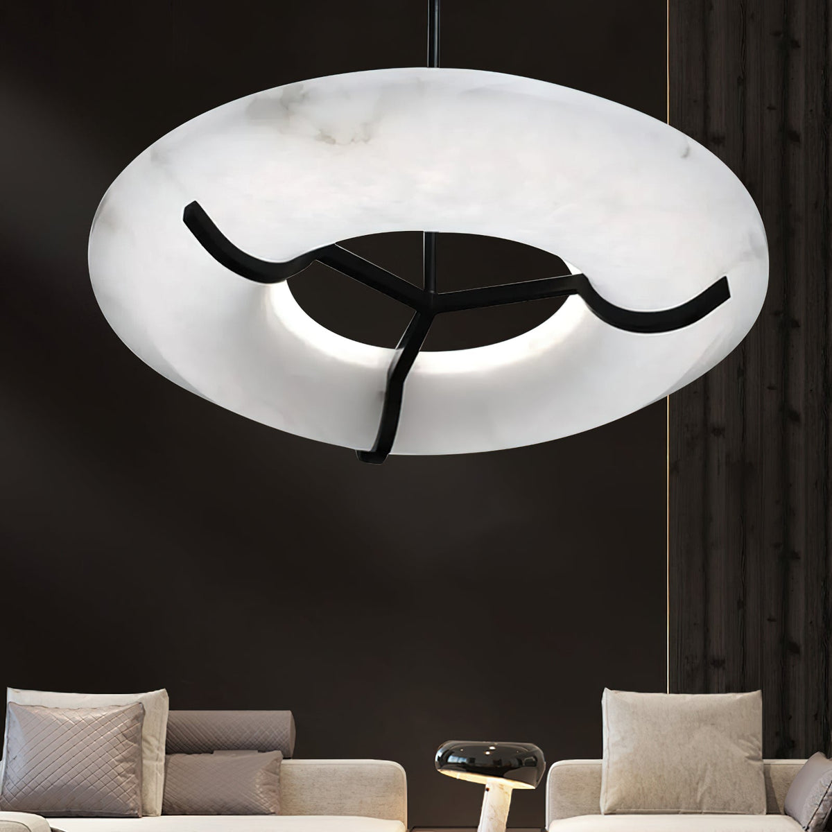 Eldorora Modern Minimalist Brass Alabaster Chandelier - Lamp Copper