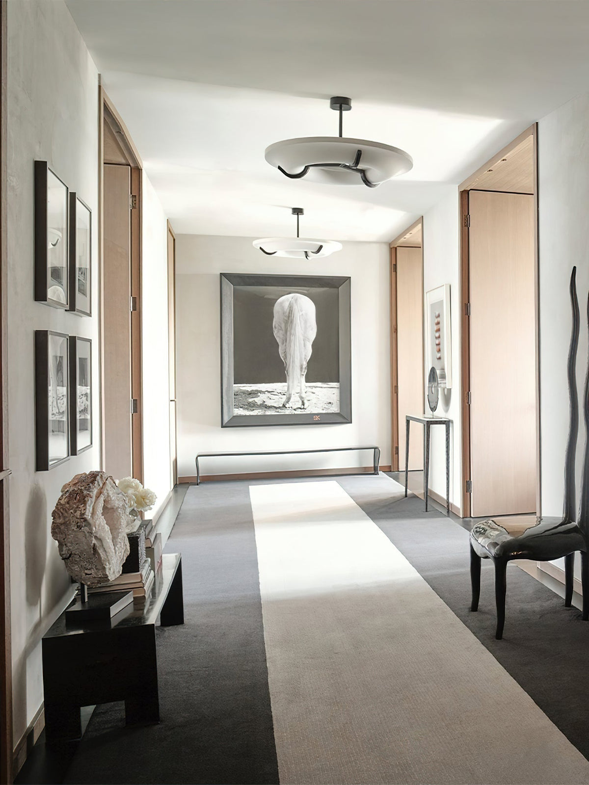 Eldorora Modern Minimalist Brass Alabaster Chandelier - Lamp Copper