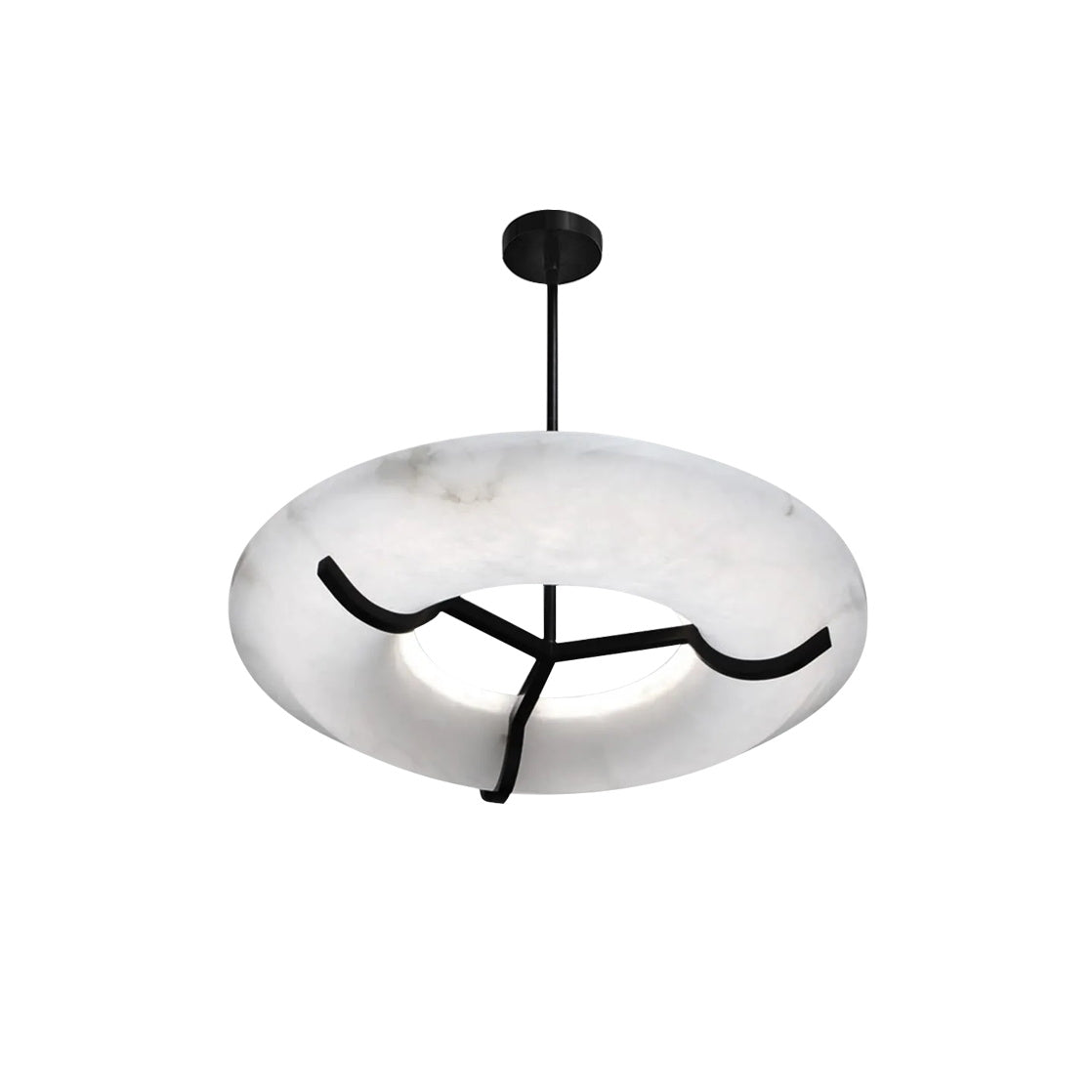 Eldorora Modern Minimalist Brass Alabaster Chandelier - Lamp Copper