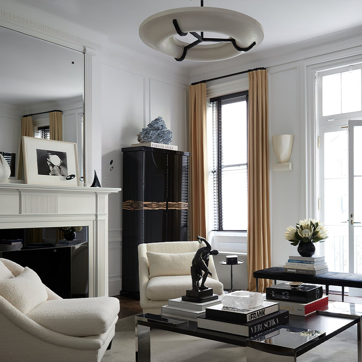 Eldorora Modern Minimalist Brass Alabaster Chandelier - Lamp Copper
