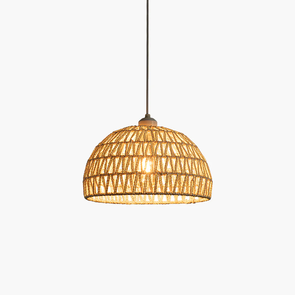 Arisha Retrò LED Legno Rattan Sospensione Camera da Letto Ristorante