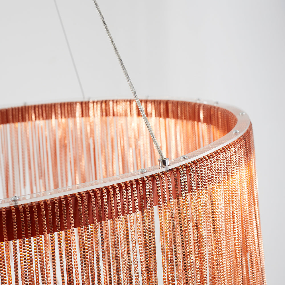 Colon Lusso LED Lampada a Sospensione Argenta/Ora Catena Nappa Soggiorno/Camera da Letto/Sala Studio