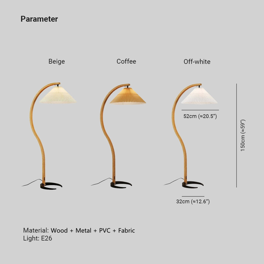 Muto Minimalista LED Lampada da Terra Metallo Legno Arco Soggiorno/Camera da Letto