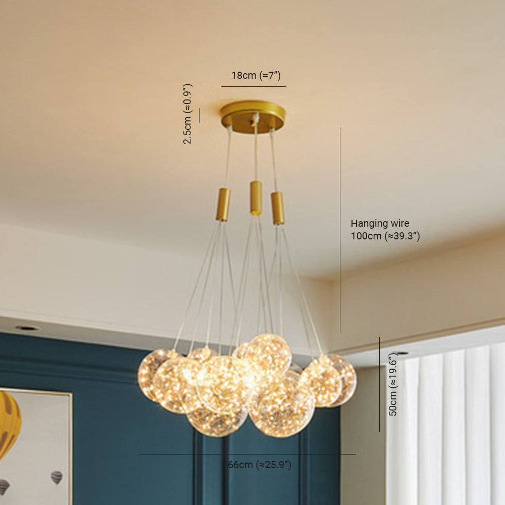 Valentina Moderni LED Lusso Lampade a Sospensione Vetro Ore Sfera Globo LED 3/5/9/15 Luci