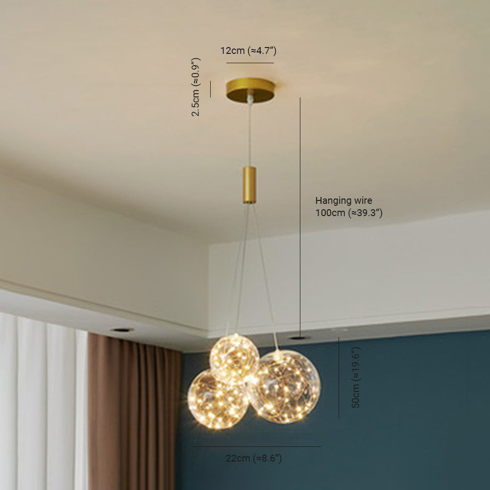 Valentina Moderni LED Lusso Lampade a Sospensione Vetro Ore Sfera Globo LED 3/5/9/15 Luci