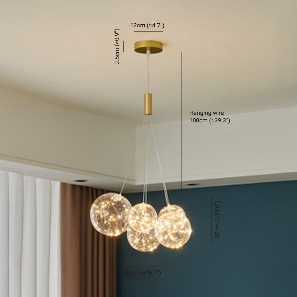 Valentina Moderni LED Lusso Lampade a Sospensione Vetro Ore Sfera Globo LED 3/5/9/15 Luci