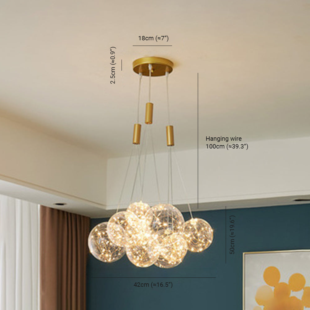 Valentina Moderni LED Lusso Lampade a Sospensione Vetro Ore Sfera Globo LED 3/5/9/15 Luci