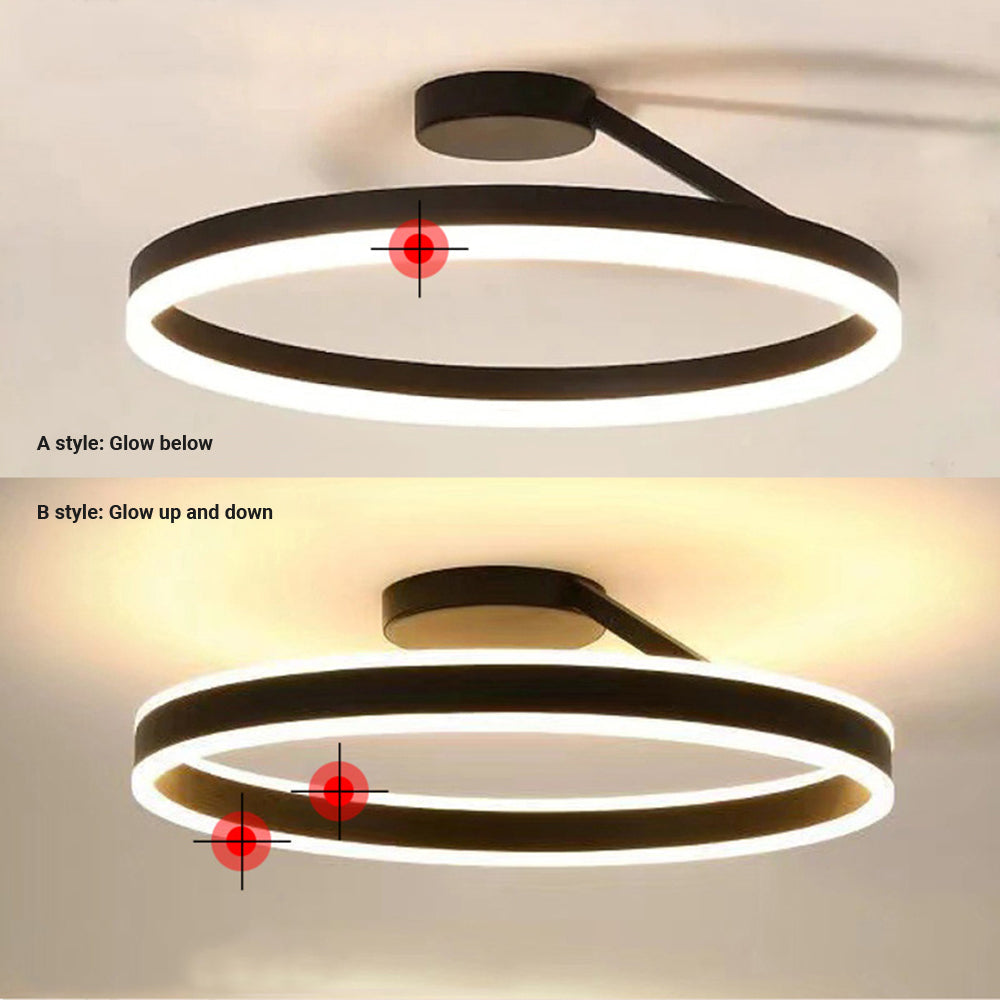 Arisha Minimalismo LED Squillo Plafoniere Bianco/Nero Metallo Soggiorno/Camera da Letto