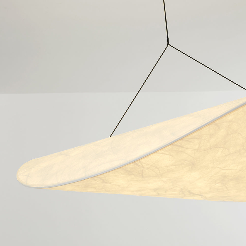 Ritta Lampada a Sospensione Metallo/ Seta Bianco Soggiorno/Sala/Galleria d'Arte Vintage Arte Deco