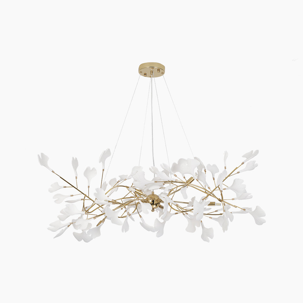 Olivia Lampada a Sospensione Ceramica Grande Foyer Foglia Gingko Soggiorno Lusso