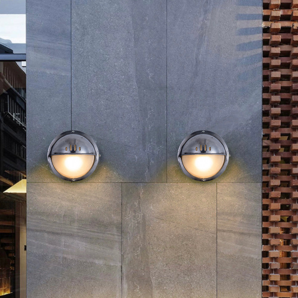 Ray Moderna PC/Vetro Applique Esterno Argento Cortile/Balcone