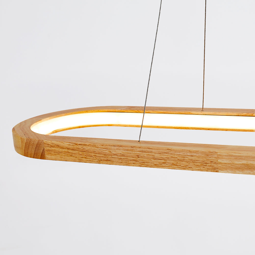 Muto Bellissimo LED Lampade a Sospensione Legno Ovale Contemporanee