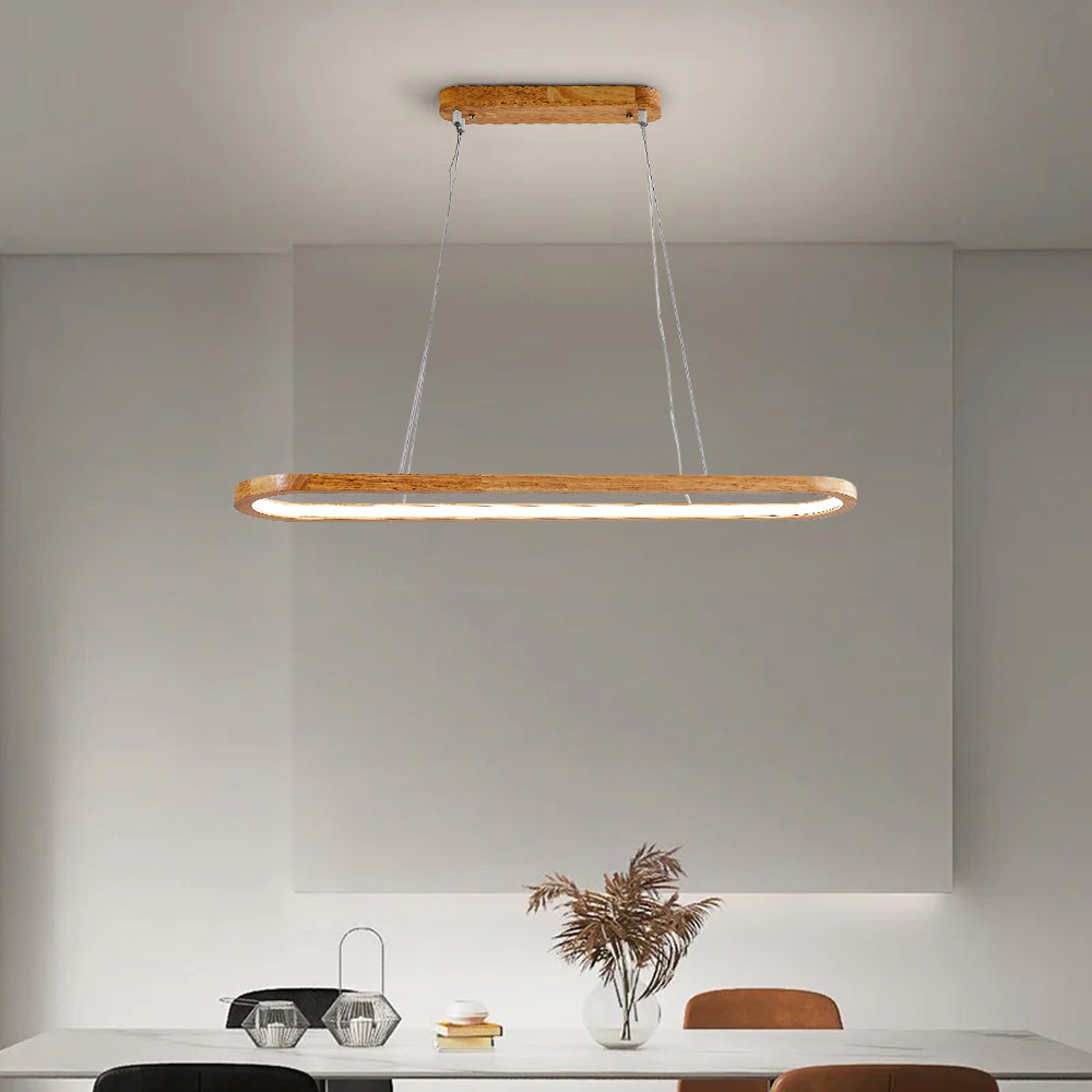 Muto Bellissimo LED Lampade a Sospensione Legno Ovale Contemporanee
